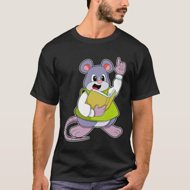 Camiseta Mouse como professor com livro (Frente)