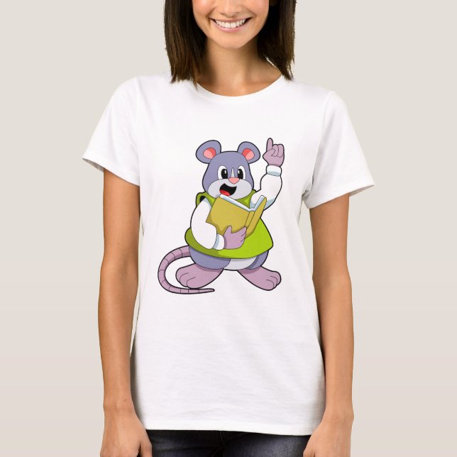 Camiseta Mouse como professor com livro (Frente)