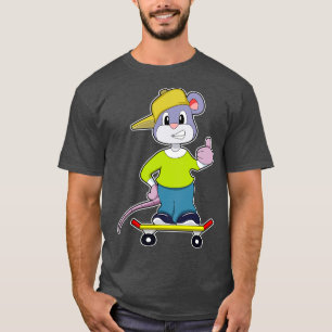 Camiseta Mouse como skater com skate