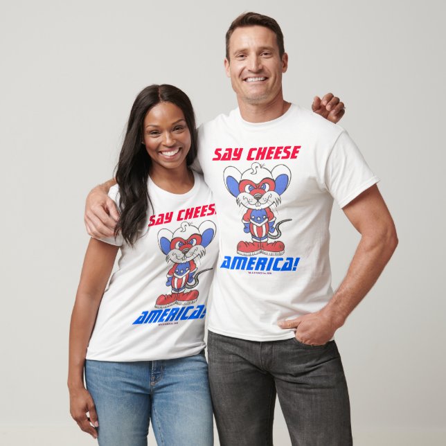 Camiseta MOUSE DE CABEÇA "DIGA AMÉRICA QUEIJA!" Roupa (Unissex)