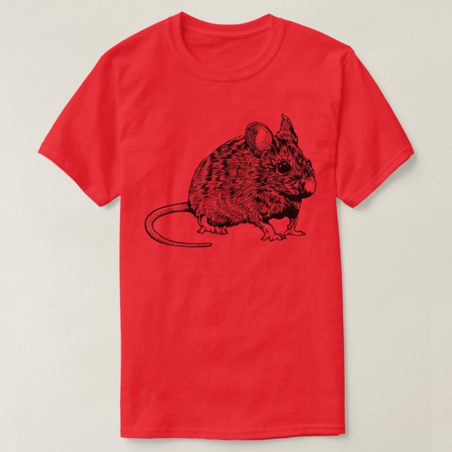 Camiseta Mouse de desenho de linha (Frente do Design)