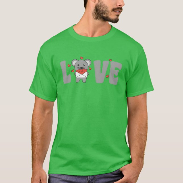 Camiseta Mouse For Valentines Day Cute Animals With Hearts  (Frente)