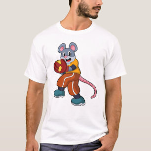 Camiseta Mouse no Baseball com luva de baseball