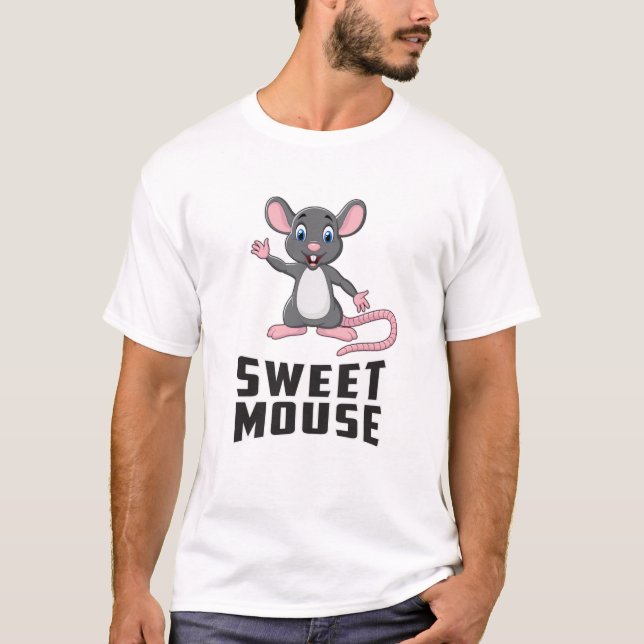 Camiseta Mouse Rat Animal Cheese Love Pet Cute Funny Gift (Frente)