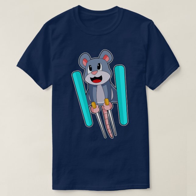 Camiseta Mouse Skier Ski Winter sport (Frente do Design)