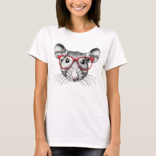 Camiseta Mouse vestindo óculos, ratos amam T-Shirt