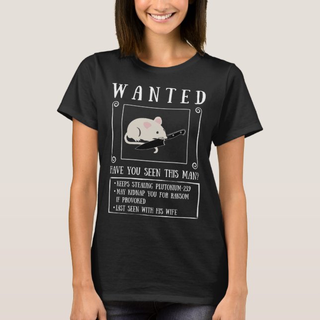 Camiseta Mouse With Knife Wanted Mugshot (Frente)