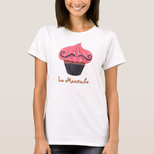 Camiseta Moustache do cupcake e do La