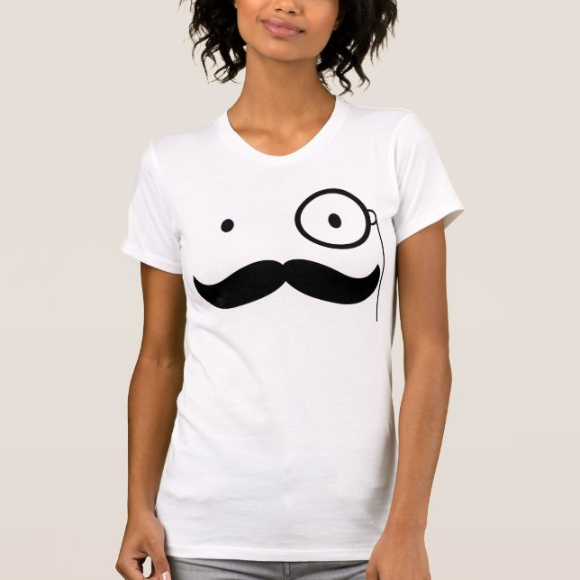 Camiseta Moustache do vintage (Frente)