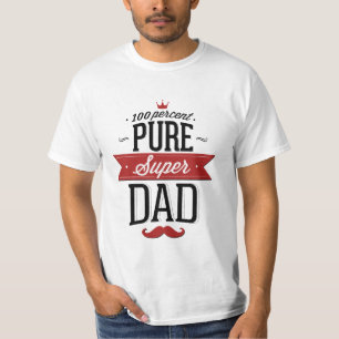 Camiseta Moustache super puro do pai vermelho e preto