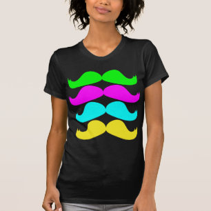 Camiseta Moustaches retros do RGB Fluo