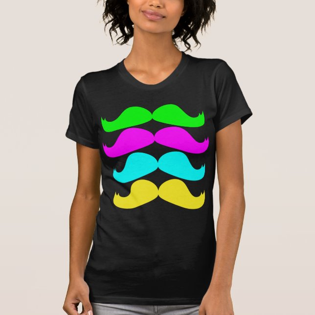 Camiseta Moustaches retros do RGB Fluo (Frente)