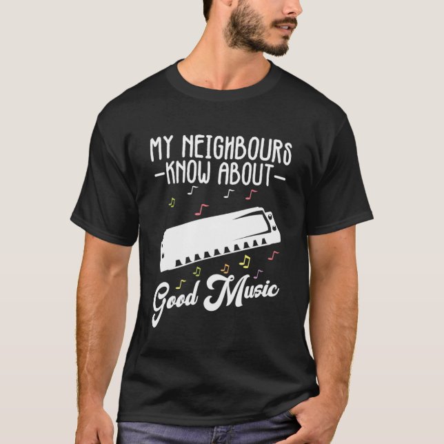 Camiseta Mouth Harp E Harmonica Player (Frente)