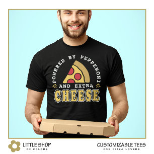 Camiseta Movido por Amantes de Pizza de Pepperoni e Queijo