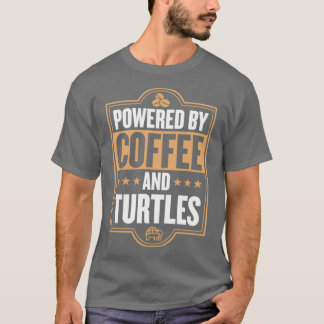 Camiseta Movido por café e tartarugas Engraçado Pet Tortois