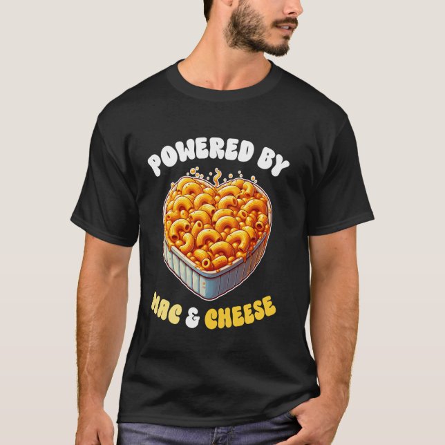 Camiseta Movido Por Mac & Cheese Pasta American Macaroni (Frente)