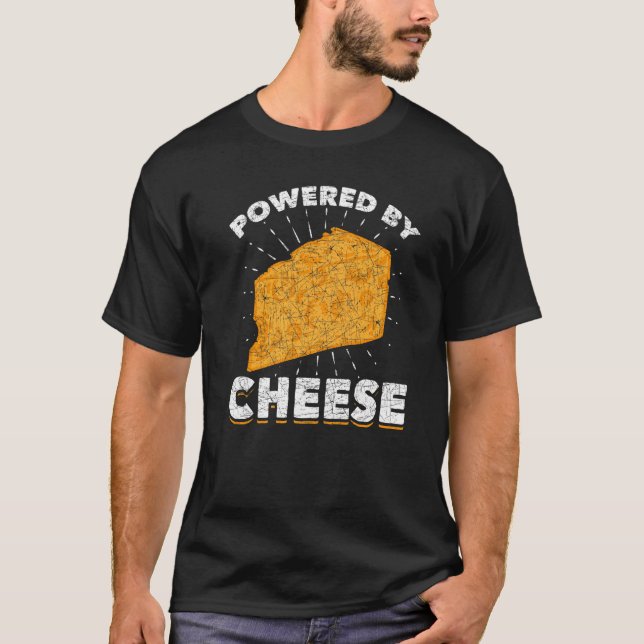 Camiseta Movido Por Queijo Foodie Snack Cheddar Che (Frente)