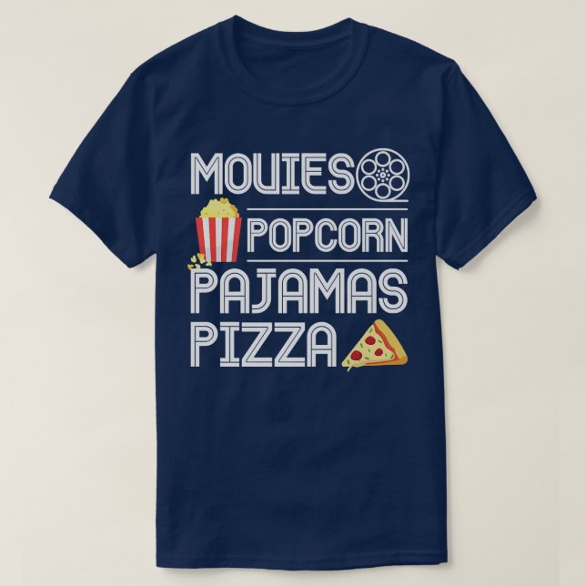 Camiseta Movies Popcorn Pajamas Pizza Premium 10272321 (Frente do Design)