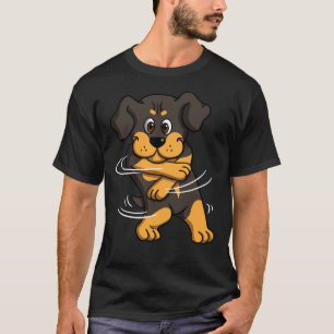 Camiseta Movimentação da Dança de Tendência do Rottweil