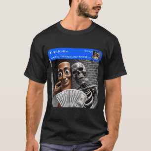 Camiseta Movimentação na porta da frente esqueleto tung tun
