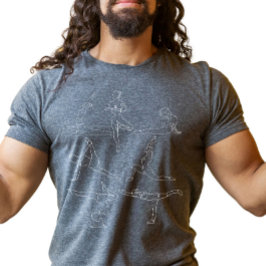 Camiseta Movimento Consciente Arte de Linha Vintage Poses d