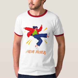 Camiseta Movimento de Dança Energético Gráfico Jovem