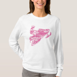 Camiseta Movimento de neve em Camuflagem Rosa