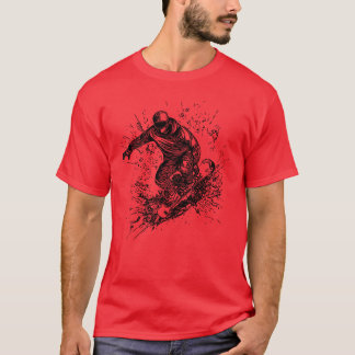 Camiseta Movimento de Snowboard Estilo Salto Cool Mountain