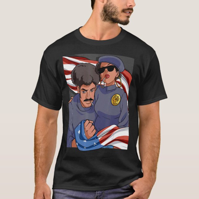 Camiseta Movimento do Partido Panther no Poder Negro Bandei (Frente)