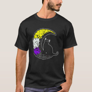 Camiseta Movimento Social Orgulho Lgbt Gato Lua Não Binário