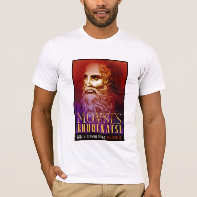 Camiseta MOVSES KHORENATSI, pai da história arménia (Frente)