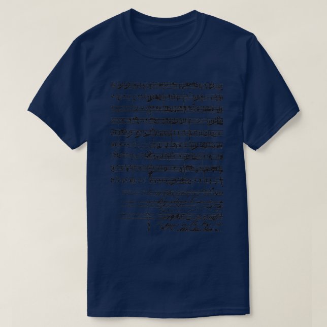 Camiseta Mozart Manuscrito (Frente do Design)