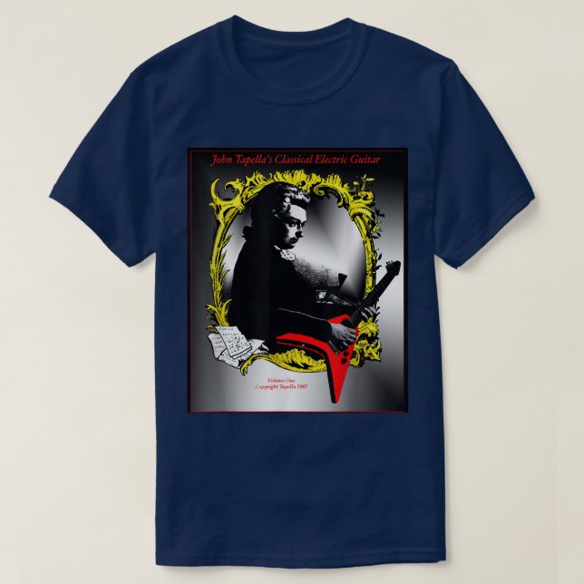 Camiseta Mozart para Violão Elétrico (Frente do Design)