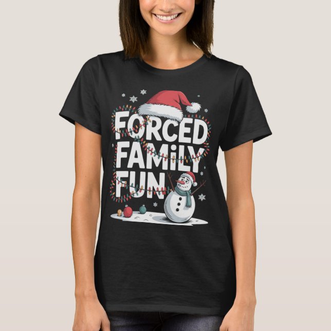 Camiseta Mpy Snowman Forced Family Fun Xmas Lights Kids T S (Frente)