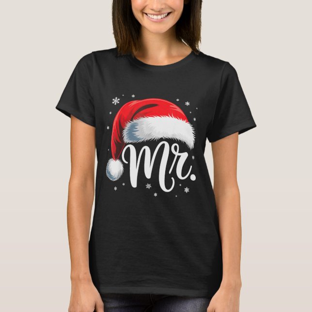 Camiseta Mr And Mrs Claus Couples Matching  (Frente)