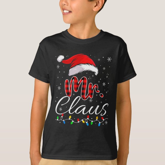 Camiseta Mr And Mrs Claus Couples Matching Christmas Pajama (Frente)