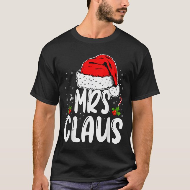 Camiseta Mr And Mrs Claus Couples Matching Christmas Santa  (Frente)