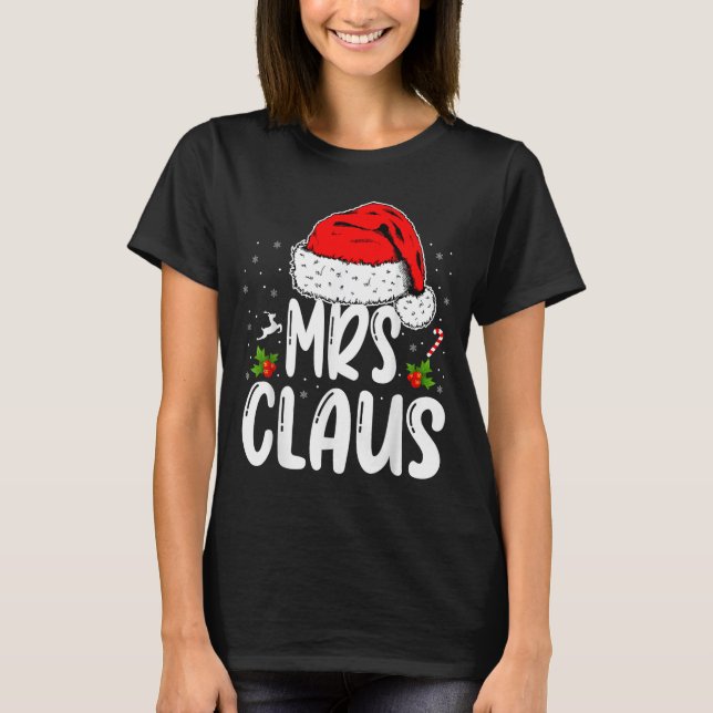Camiseta Mr And Mrs Claus Couples Matching Christmas Santa  (Frente)