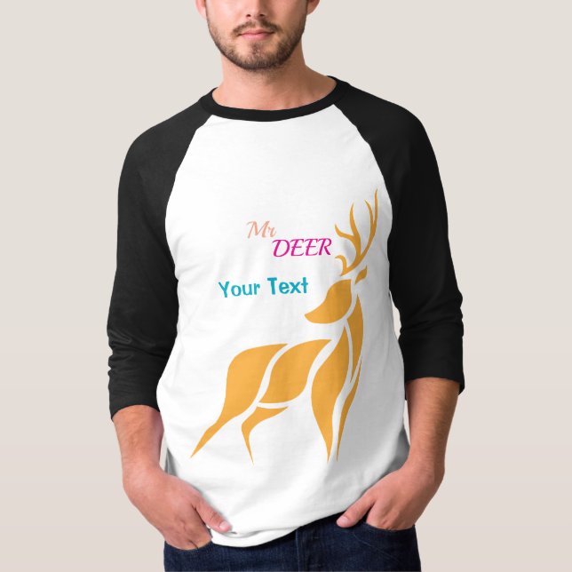 Camiseta Mr. Deer Graphic – Rustic Woodland Style (Frente)