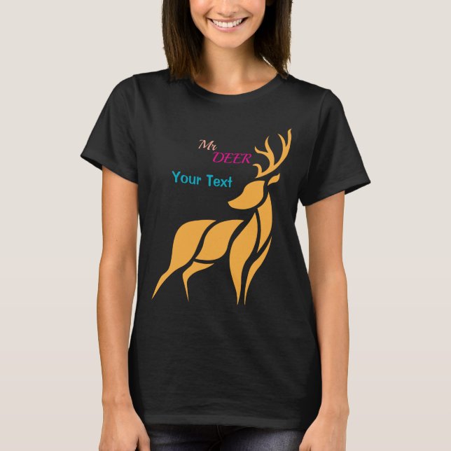 Camiseta Mr. Deer Graphic – Rustic Woodland Style (Frente)