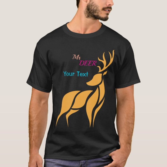 Camiseta Mr. Deer Graphic – Rustic Woodland Style (Frente)