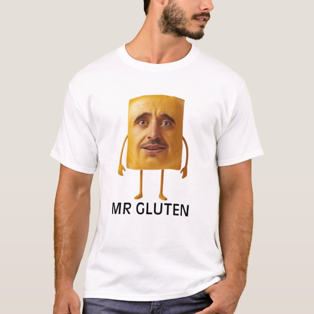 Camiseta Mr Gluten Bread Joke t shirt (Frente)