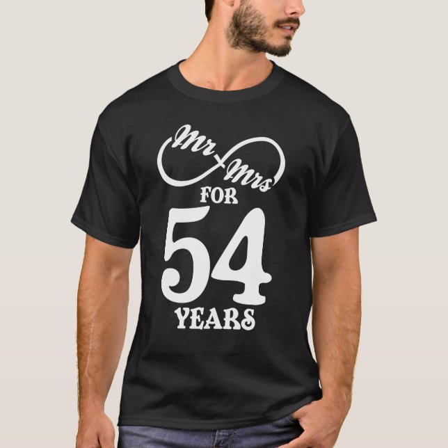 Camiseta Mr. & Mrs. For 54 Years 54th Wedding Anniversary (Frente)