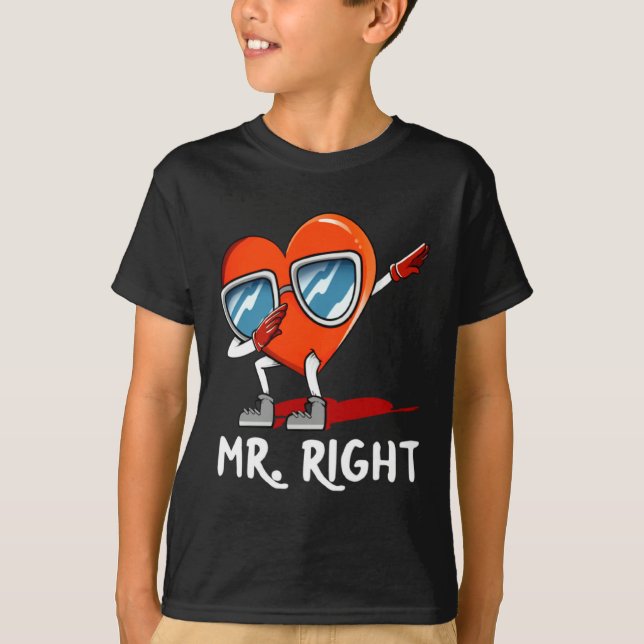 Camiseta Mr Right Valentines Day Humor Matching Couples 1  (Frente)