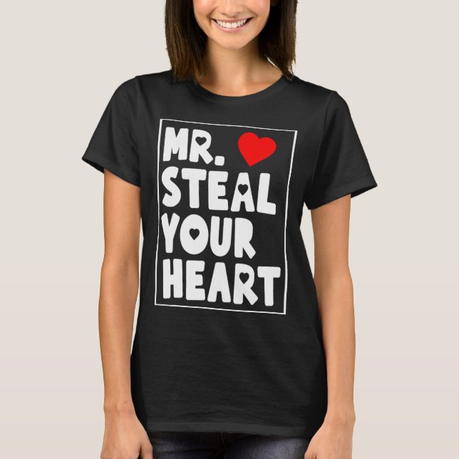 Camiseta Mr Steal Your Heart For Boys Toddlers Valentines _ (Frente)