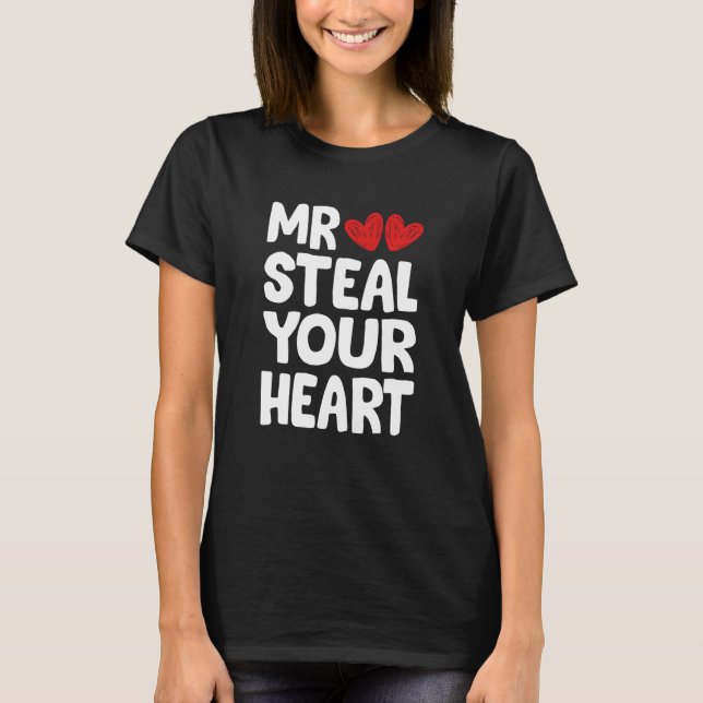 Camiseta Mr Steal Your Heart For Boys Toddlers Valentine's  (Frente)