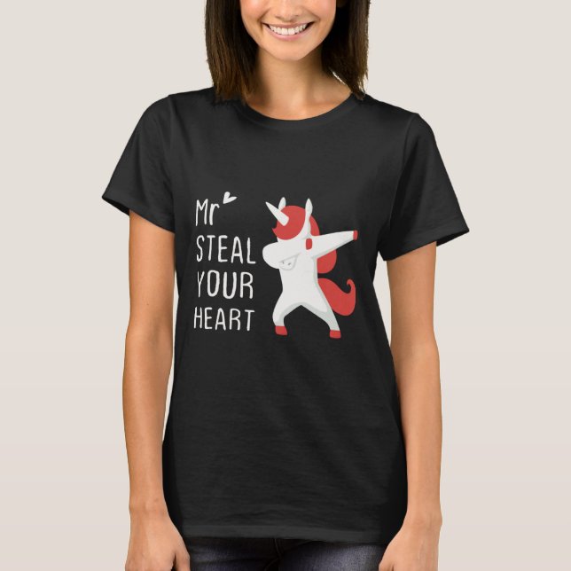 Camiseta Mr Steal Your Heart Valentines Day V Day Boys Unic (Frente)