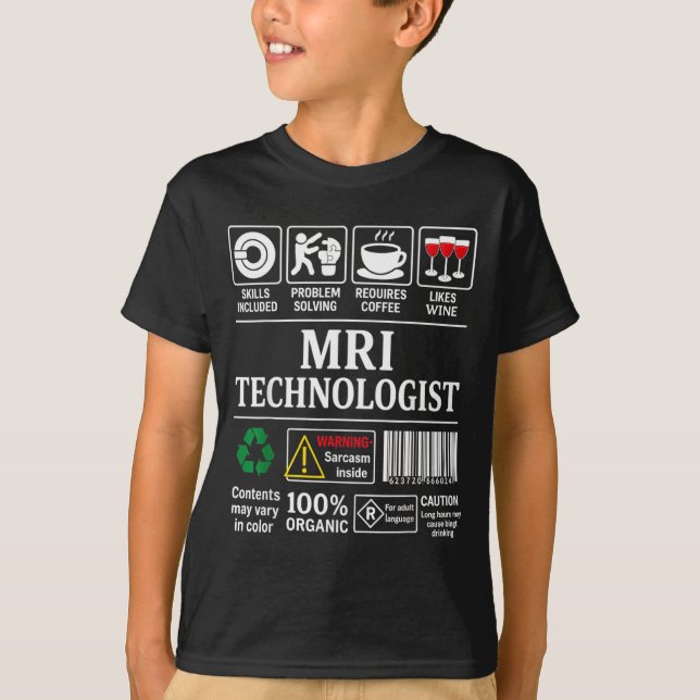 Camiseta Mri Technologist Warning Sarcasm Inside Skills Cof (Frente)