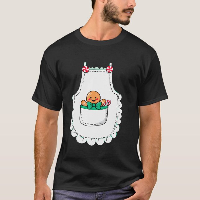 Camiseta Mrs Santa Claus Apron Gingerbread Candy Cane Chris (Frente)
