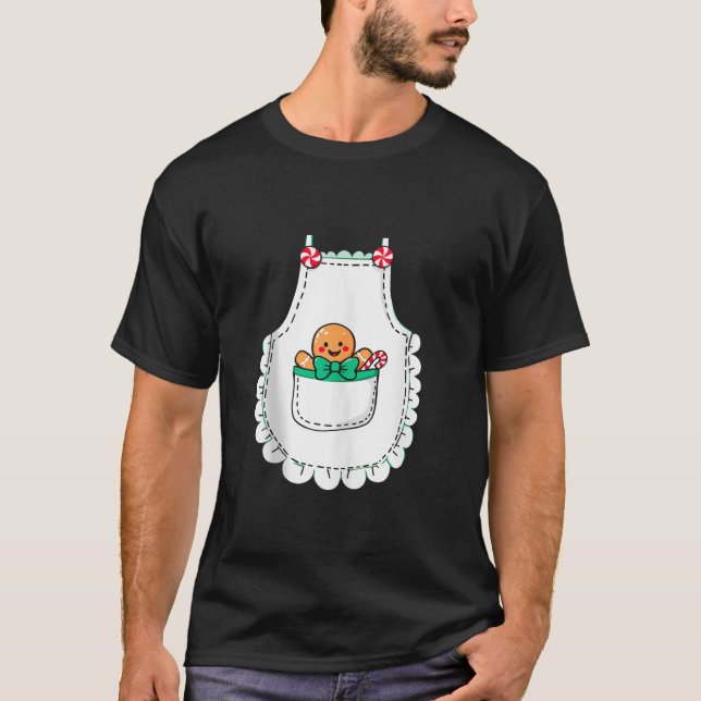 Camiseta Mrs Santa Claus Apron Gingerbread Candy Cane Chris (Frente)